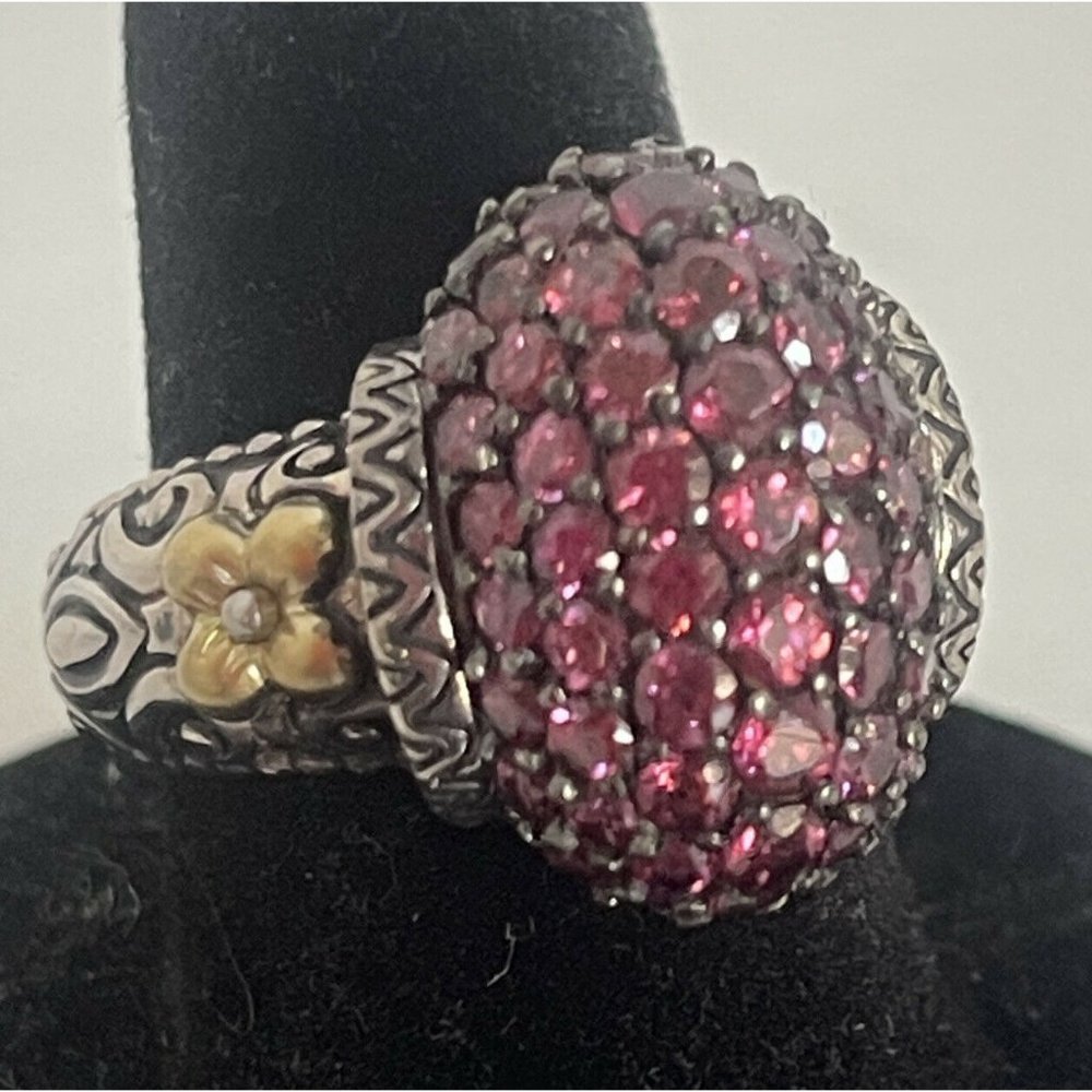 Barbara Bixby 925SS/18K Rhodolite Aurora Ring